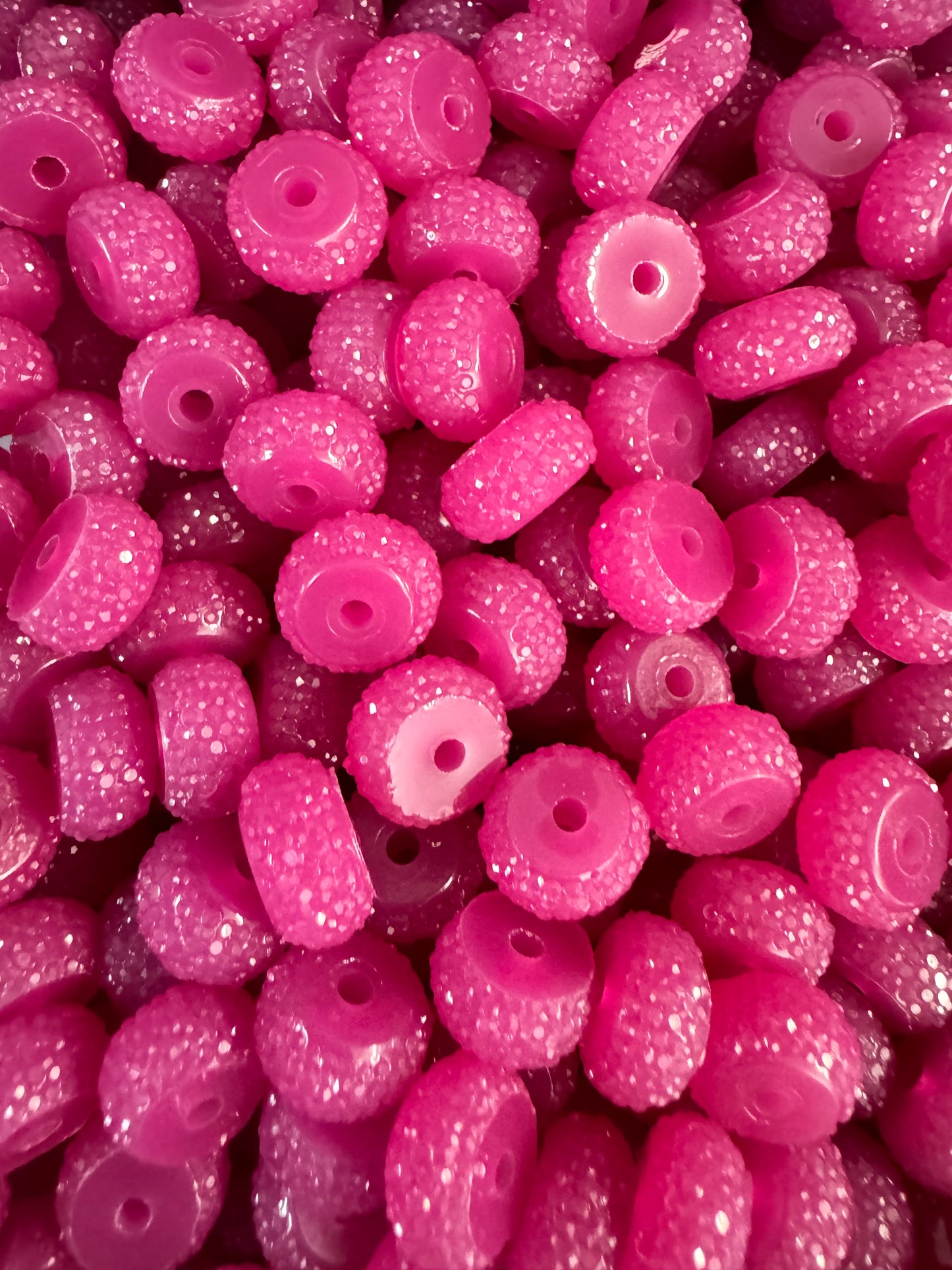 Resin Rhinestone Spacer 12mm ~ Raspberry