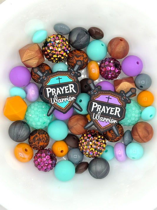 Silicone & Acrylic Bead Mix (48pc) ~ Prayer Warrior