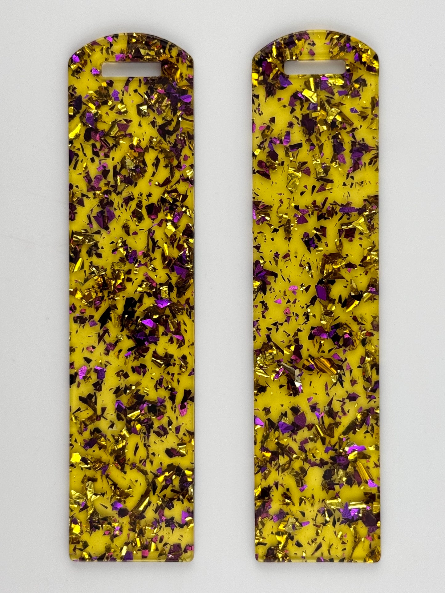 Acrylic Bookmark ~ Golden Purple Splash