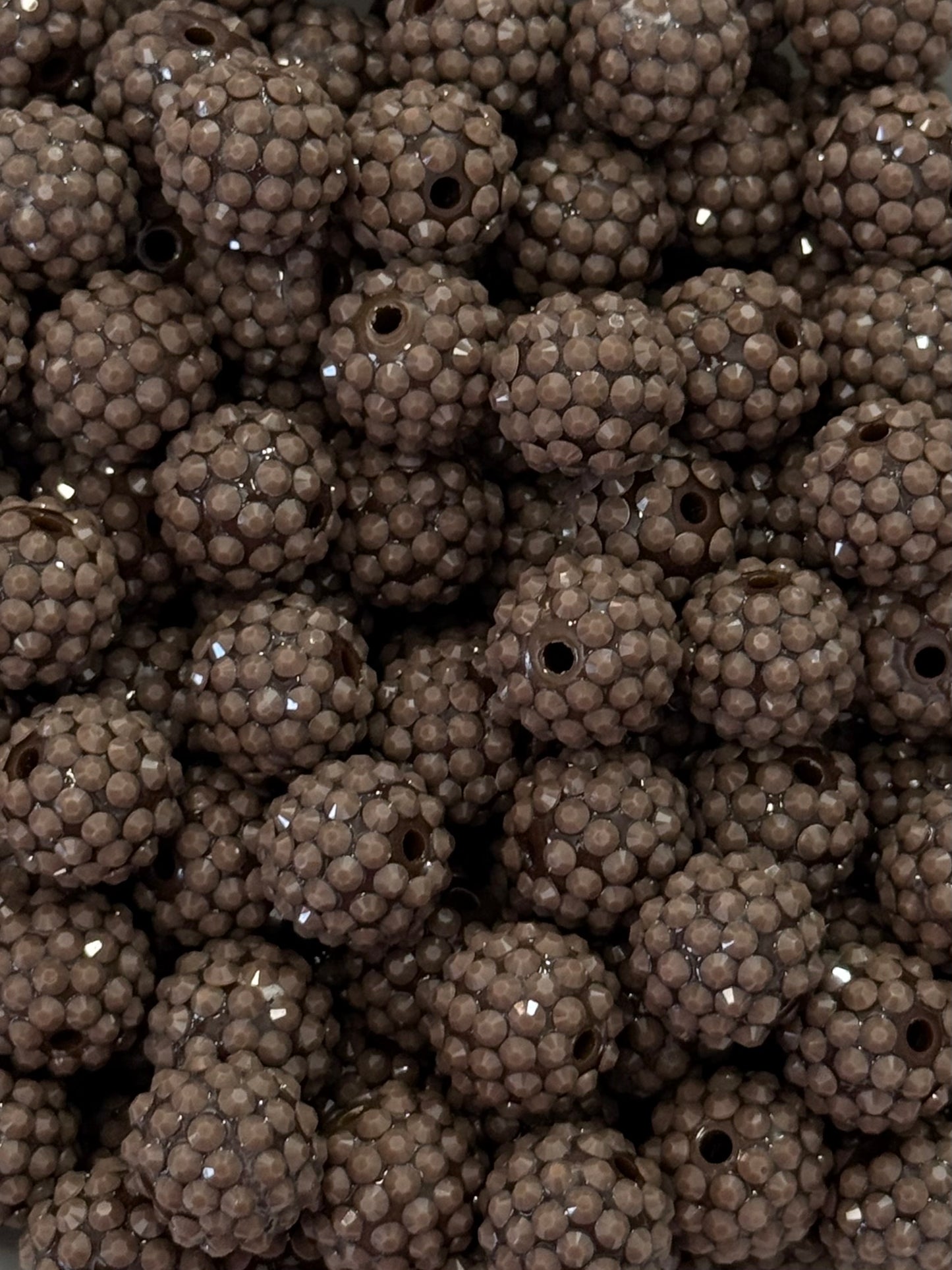 Waxberry Rhinestone 16mm Acrylic ~ Mocha