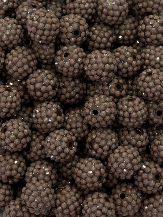 Waxberry Rhinestone 16mm Acrylic ~ Mocha