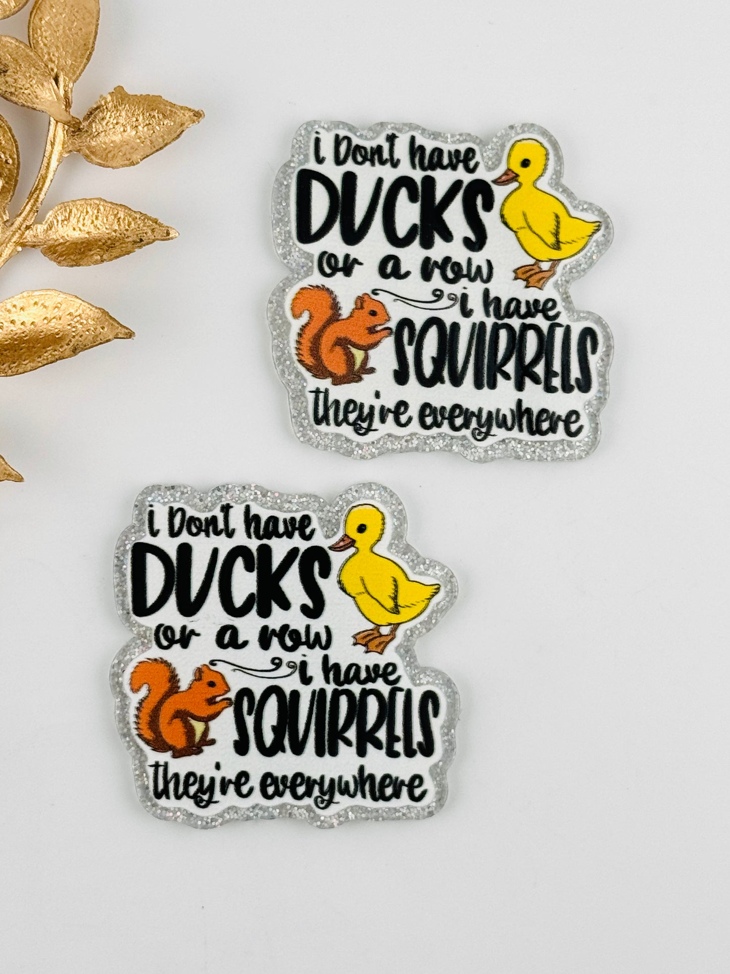 Glitter Acrylic Flatback ~ 258 ~ Dont have Ducks Or Row