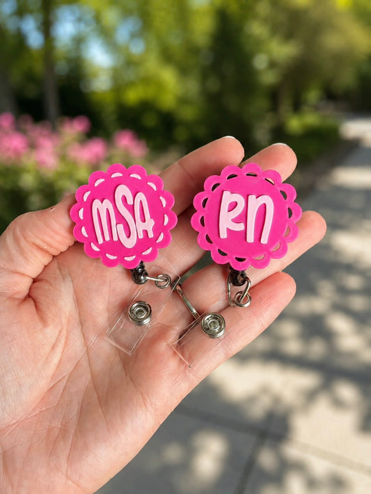 Scalloped Initial Badge Topper - Create Your Own