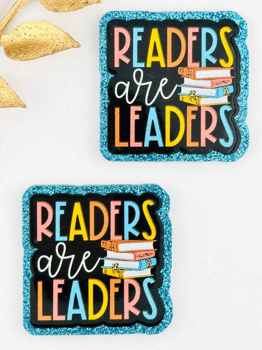 Glitter Acrylic Flatback ~ 1050T ~ Readers Are Leaders