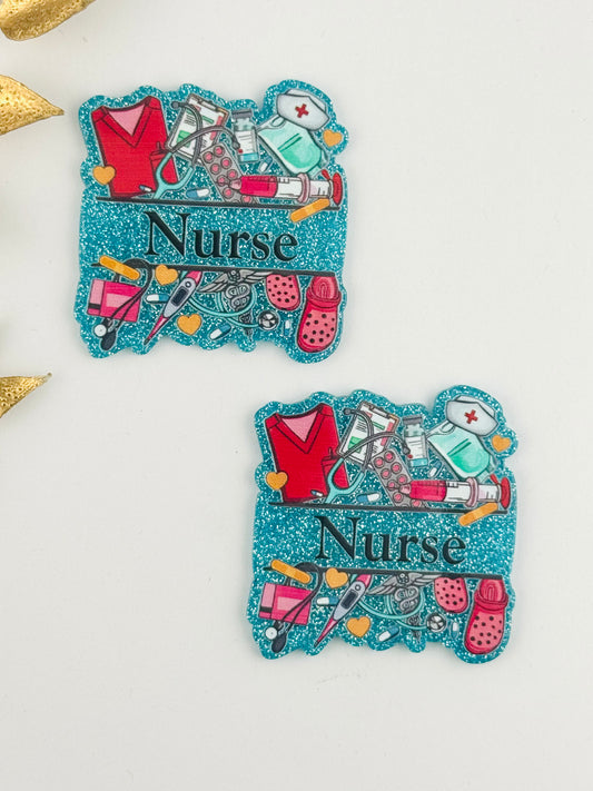 Glitter Acrylic Flatback ~ 1029N ~ Nurse