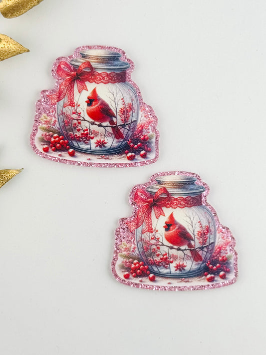Glitter Acrylic Flatback ~ 108 ~ Cardinal