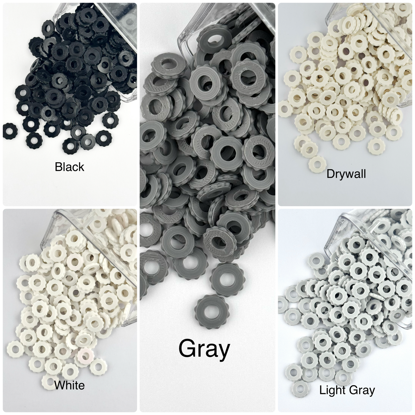 Mixed Custom Spacer 10ct Bag - Monochrome