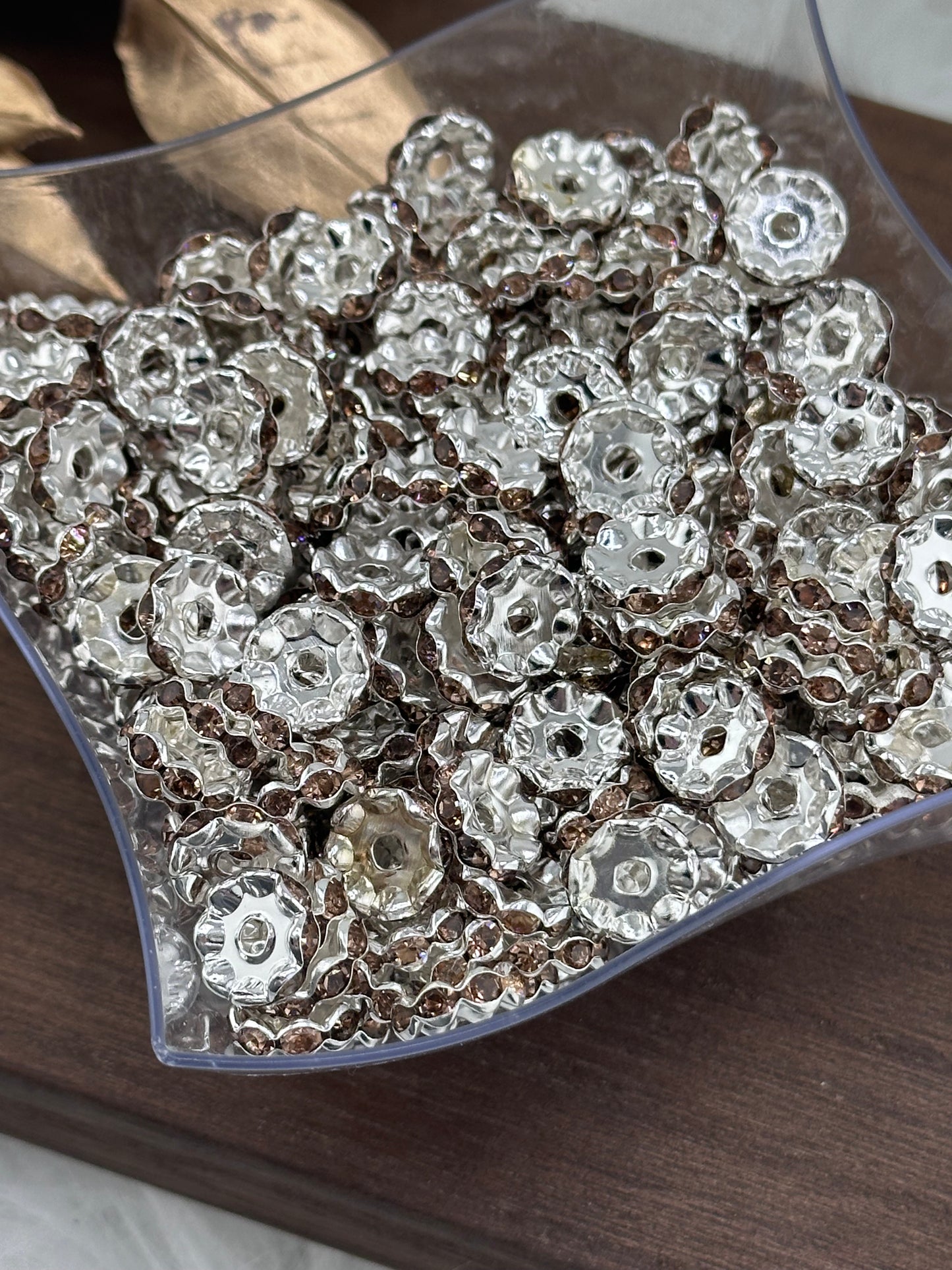 Wavy Rhinestone Spacers 12mm