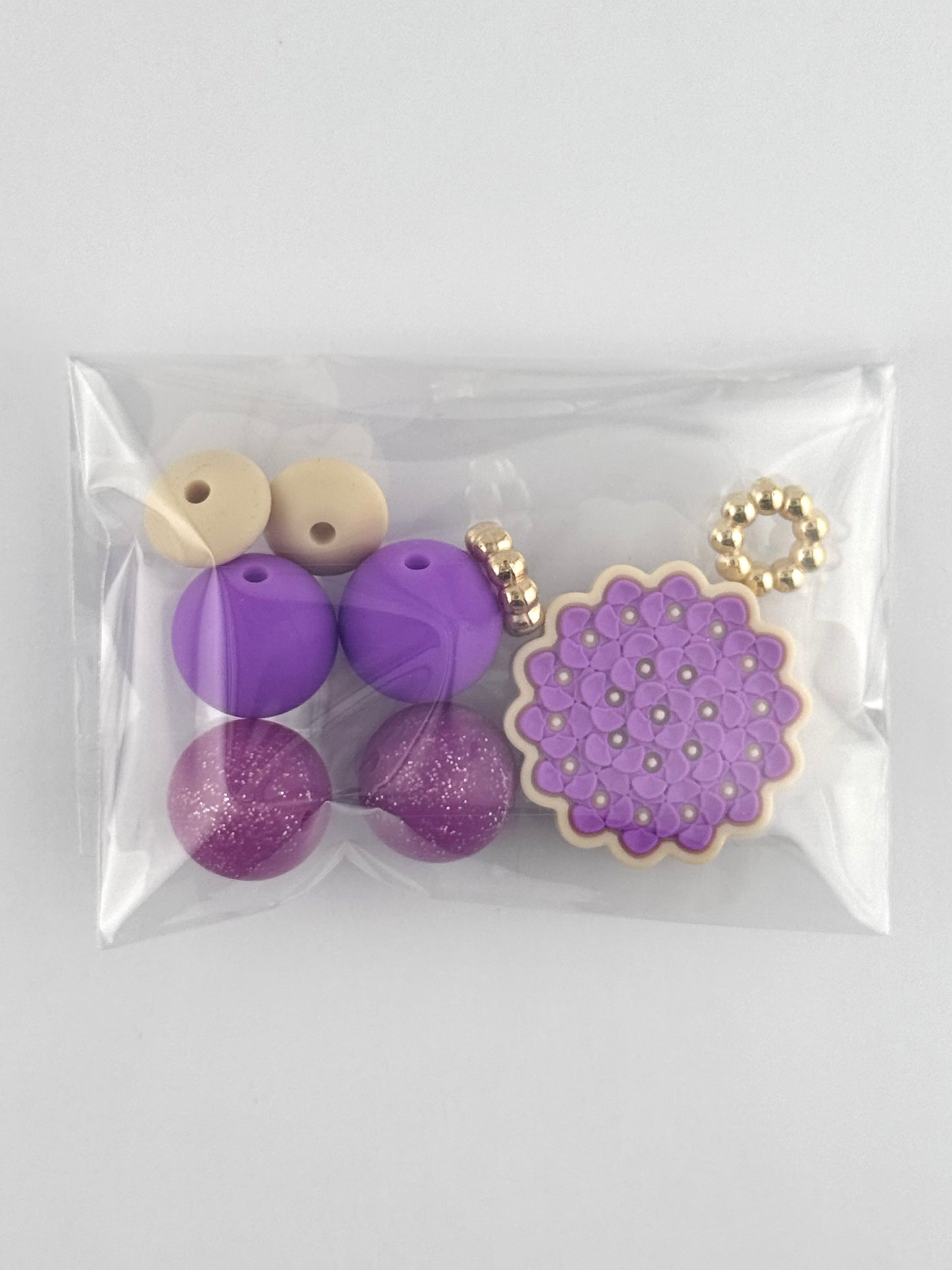 Bead Bag - Purple Flower