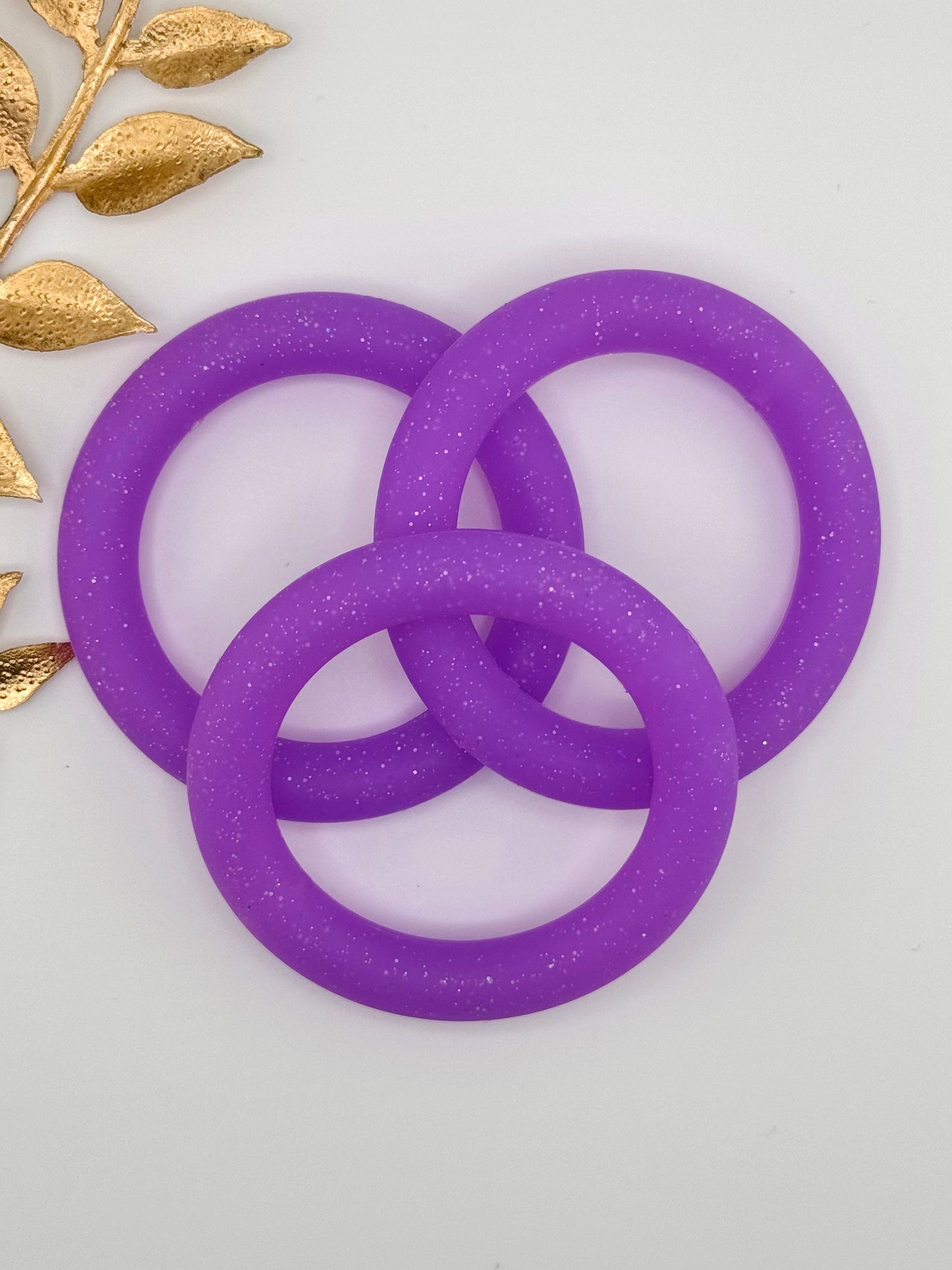 Glitter Silicone Ring 65mm ~ Neon Purple