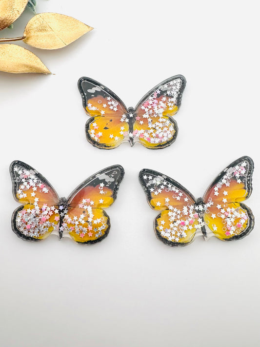 Glitter Acrylic Shaker ~ Amber Butterfly