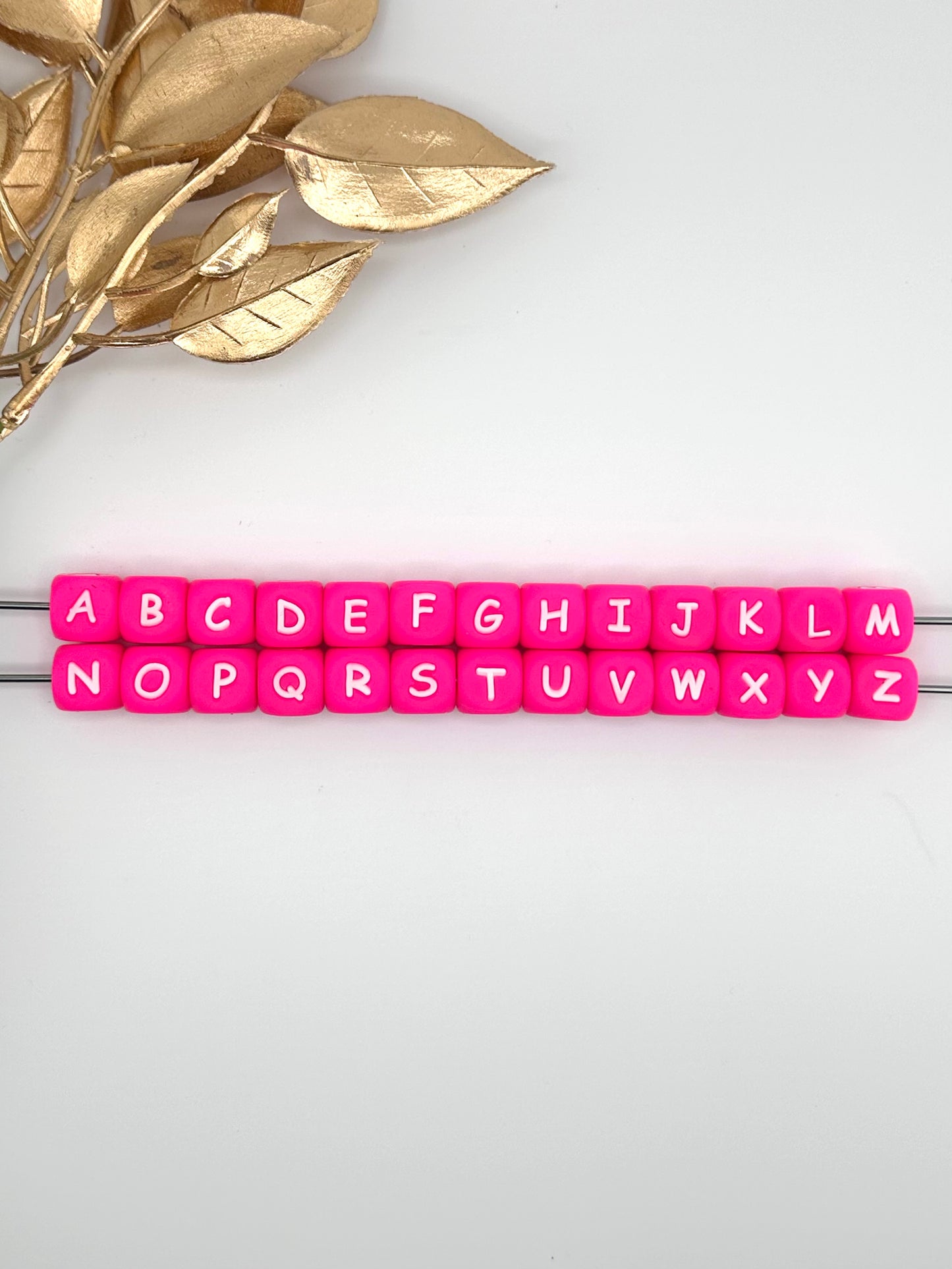 In Your Face Pink Letter Beads (12mm)