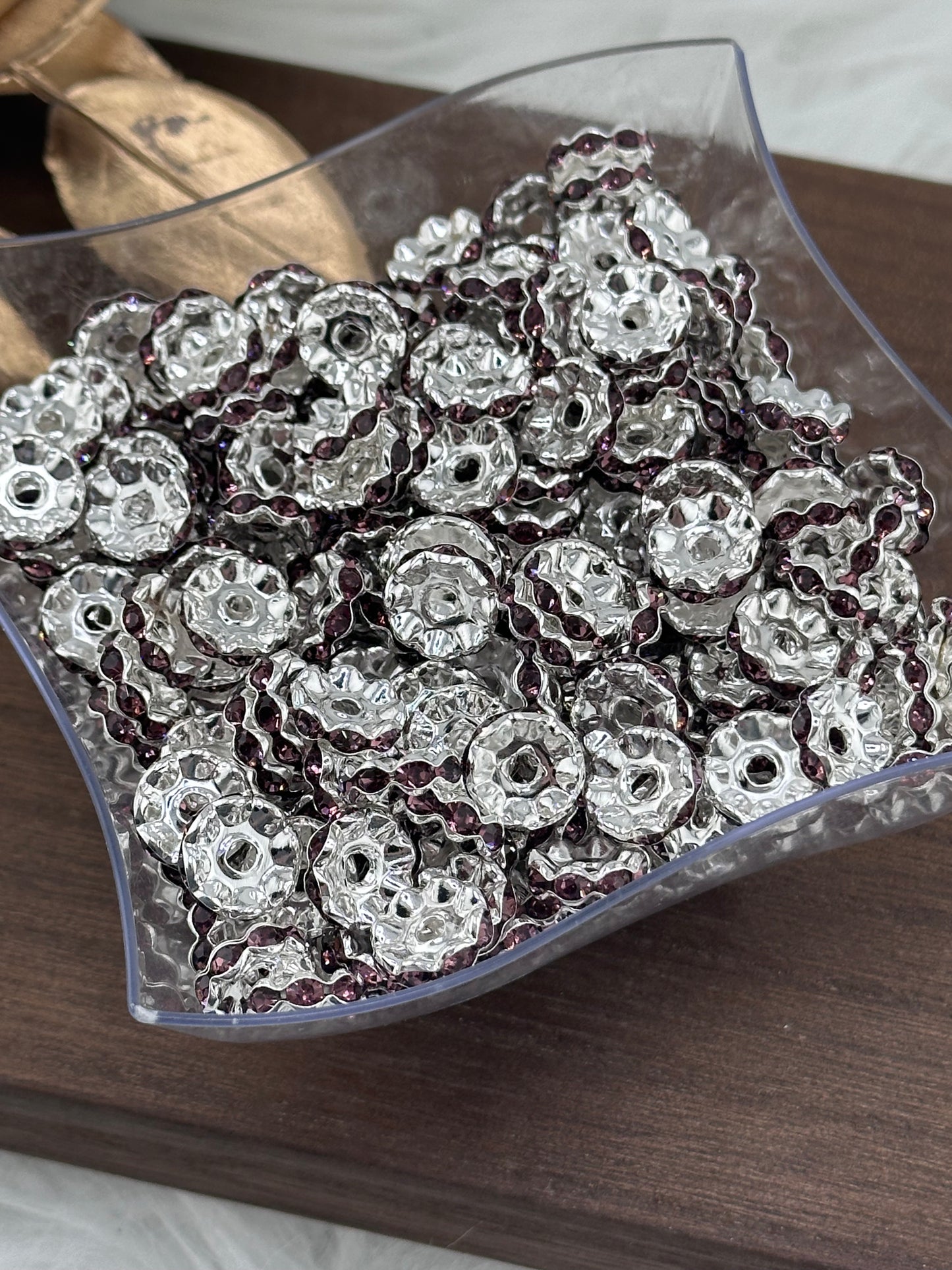 Wavy Rhinestone Spacers 12mm