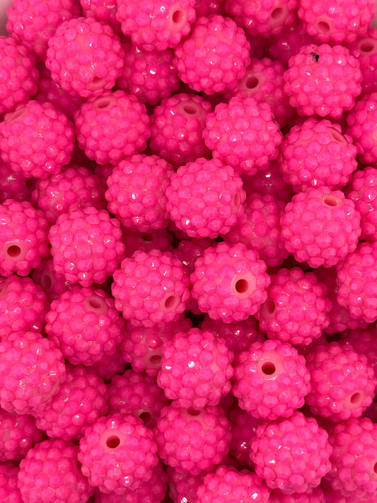 Waxberry Rhinestone 16mm Acrylic ~ Neon Pink