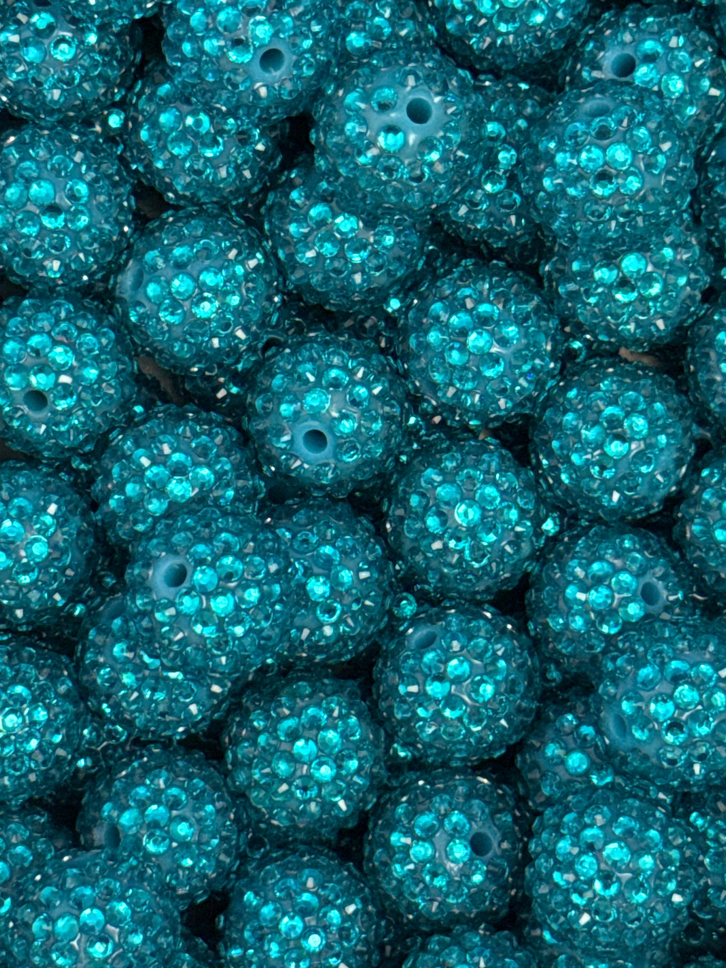 Bright Hawaiian Blue Rhinestone 20mm Acrylic