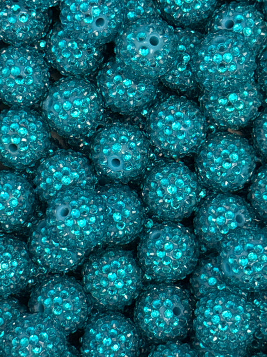 Bright Hawaiian Blue Rhinestone 20mm Acrylic