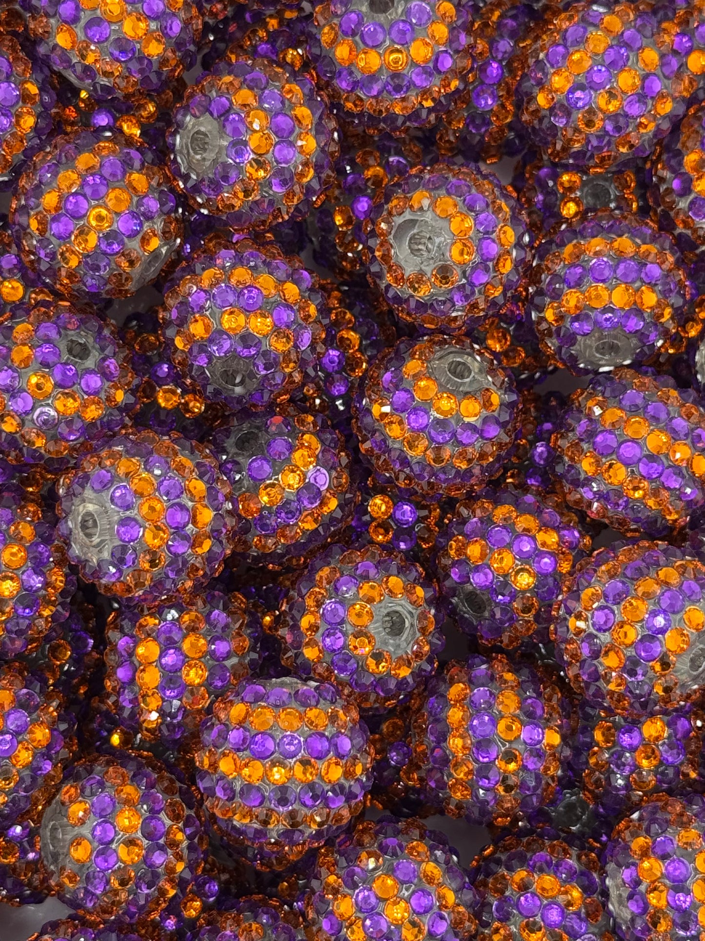 Rhinestone 20mm Acrylic ~ Halloween Stripe
