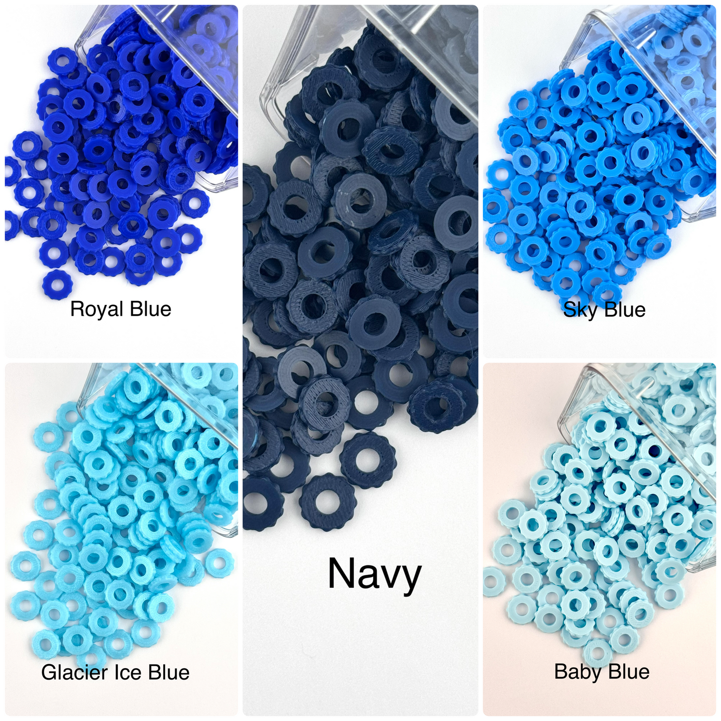 Mixed Custom Spacer 10ct Bag - Cool Blues