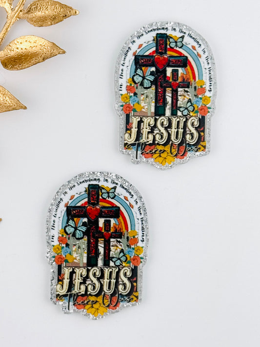 Glitter Acrylic Flatback ~ 141 ~ There Was Jesus