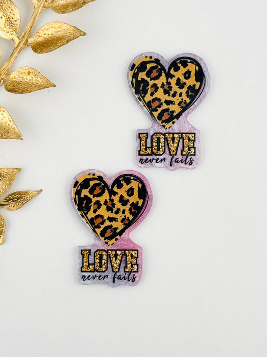 Glitter Acrylic Flatback ~ 236 ~ Love Never Fails