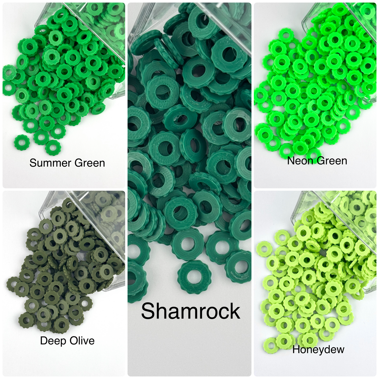 Mixed Custom Spacer 10ct Bag - Greens