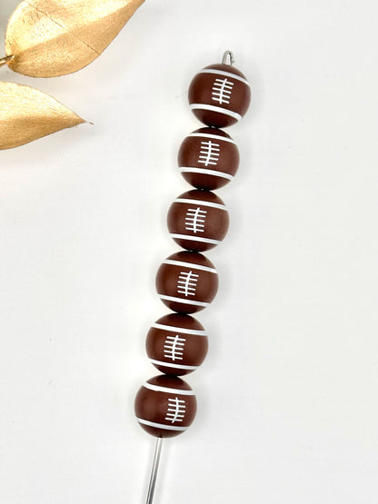 P147 Chocolate Brown Football Print