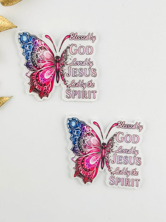 Glitter Acrylic Flatback ~ 237 ~ Blessed By God
