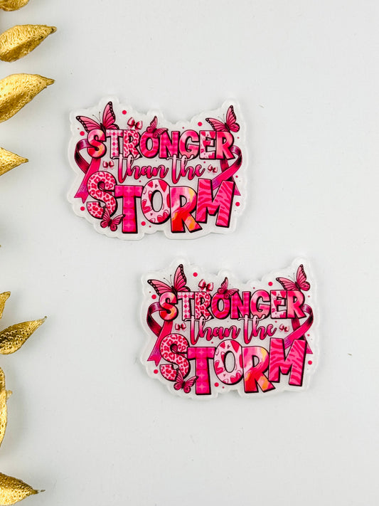 Glitter Acrylic Flatback ~ 206 ~ Stronger Then The Storm