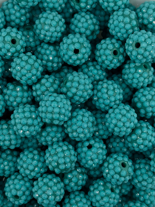 Waxberry Rhinestone 16mm Acrylic ~ Deep Turquoise