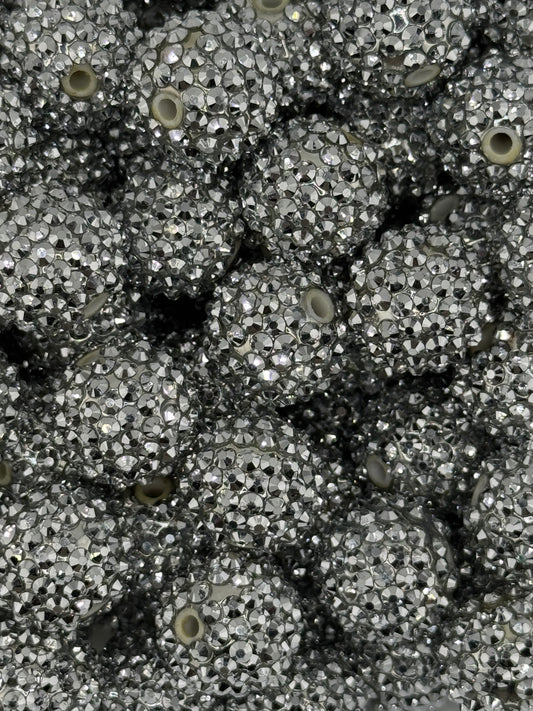 Rhinestone 20mm Acrylic ~ Painted Silver