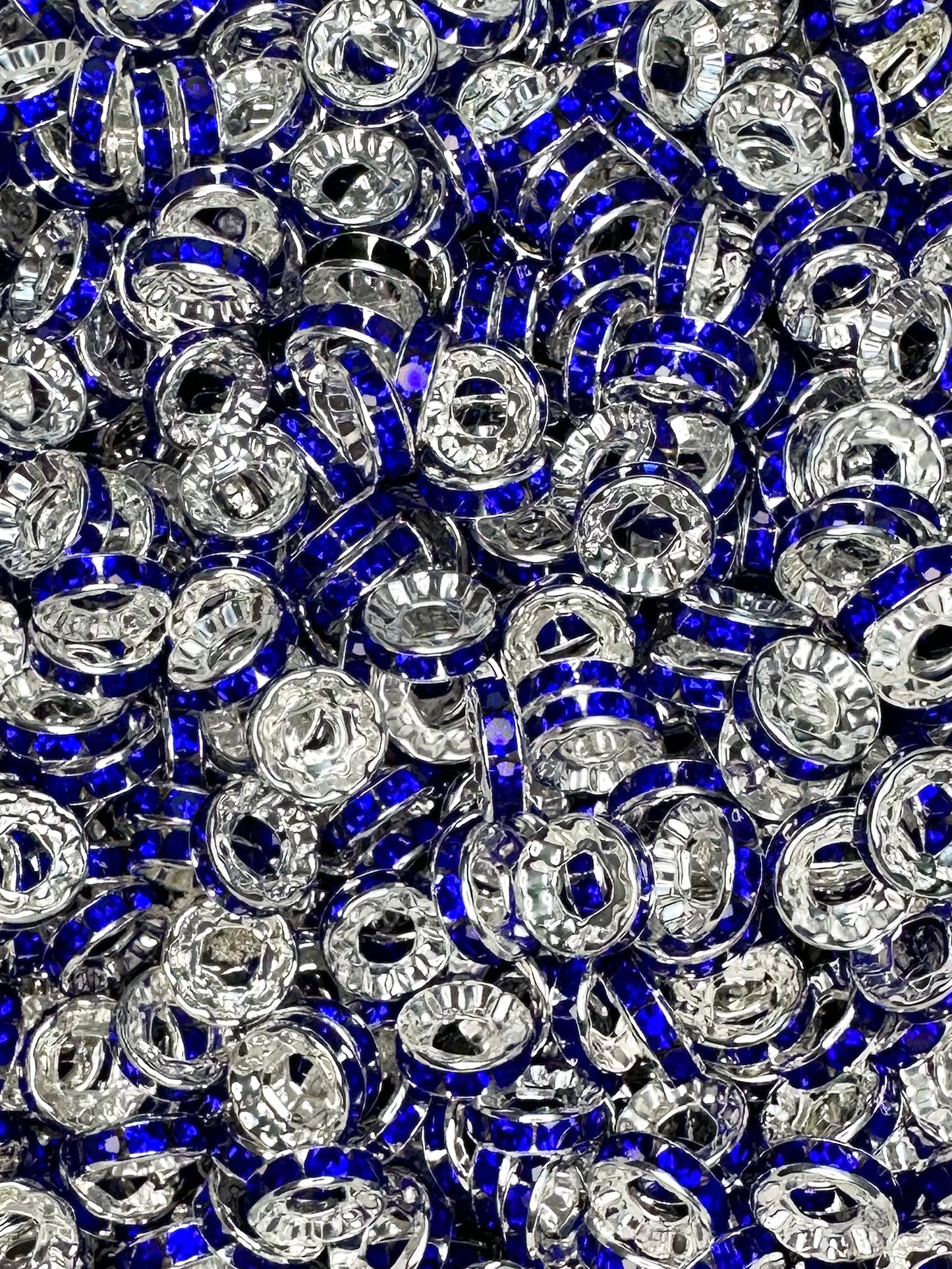 Large Hole Rhinestone Spacers ~ 10mm (10ct)