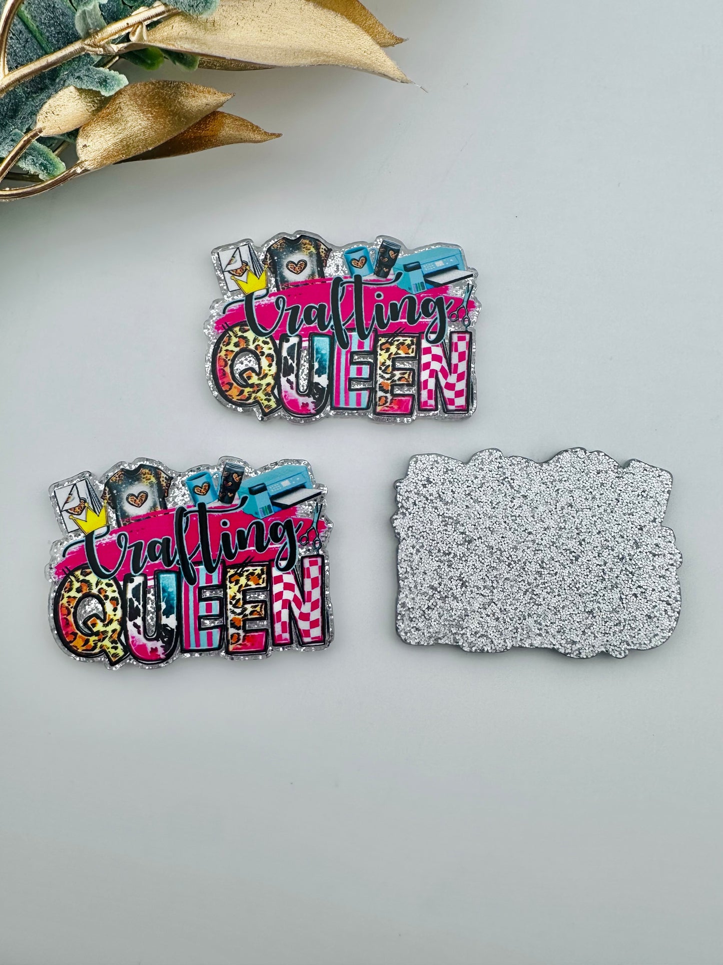 Glitter Acrylic Flatback ~ 192 ~ Crafting Queen