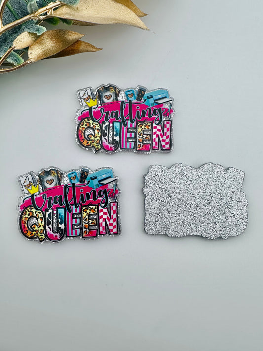Glitter Acrylic Flatback ~ Crafting Queen