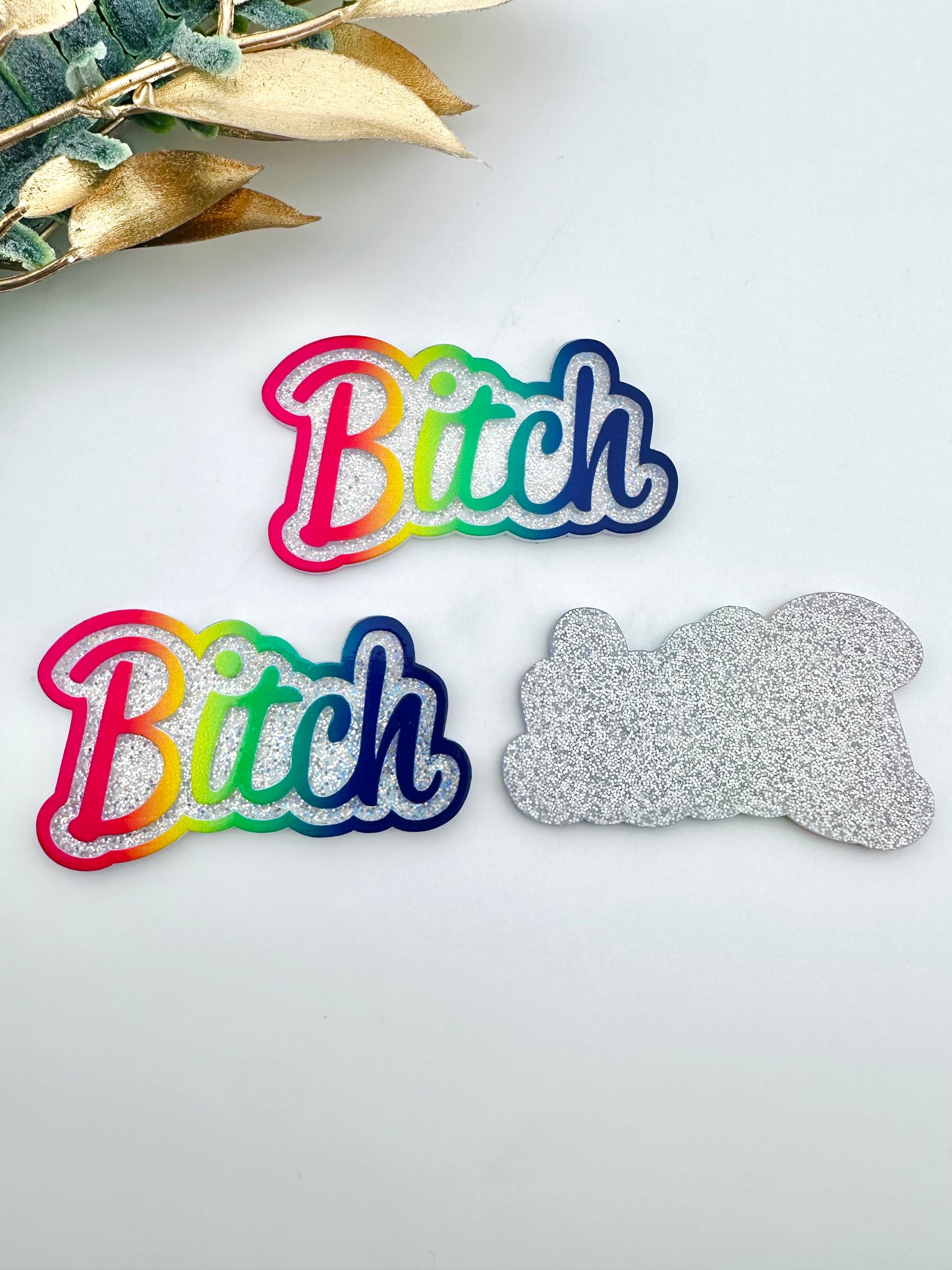 Glitter Acrylic Flatback ~ Bit**