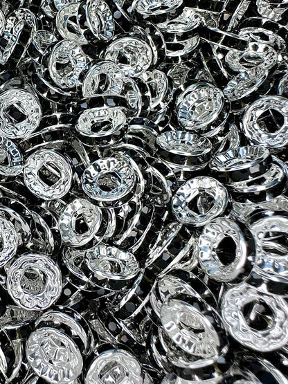 Large Hole Rhinestone Spacers ~ 10mm (10ct)