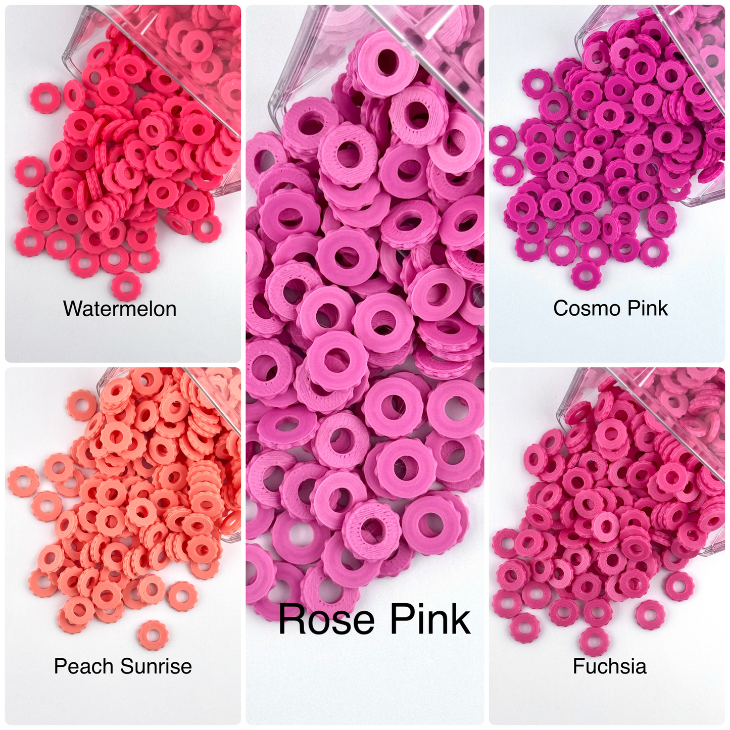 Mixed Custom Spacer 10ct Bag - Warm Pinks