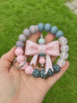 Wristlet Kit ~ Dainty Pink Stripe Bow Set