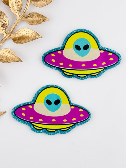 Glitter Acrylic Flatback ~ 176 ~ UFO