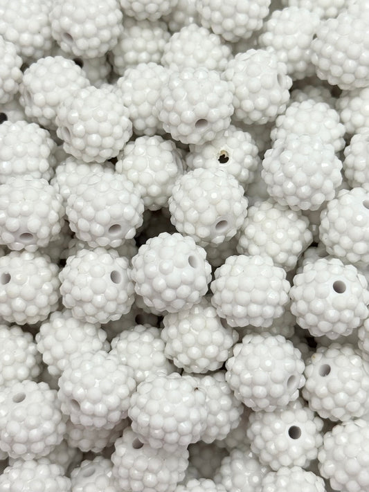 Waxberry Rhinestone 16mm Acrylic ~ White