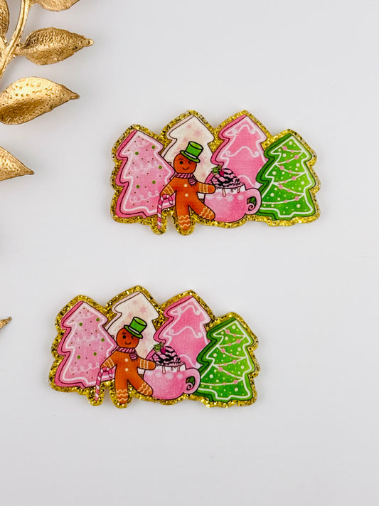 Glitter Acrylic Flatback ~ 208 ~ Christmas Cookie