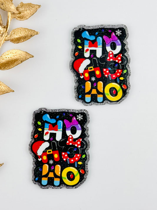 Glitter Acrylic Flatback ~ 101 ~ HO HO HO