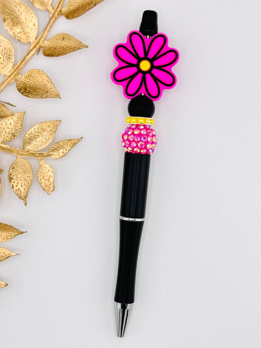 (Pre-Made) Pink Retro Daisy Pen