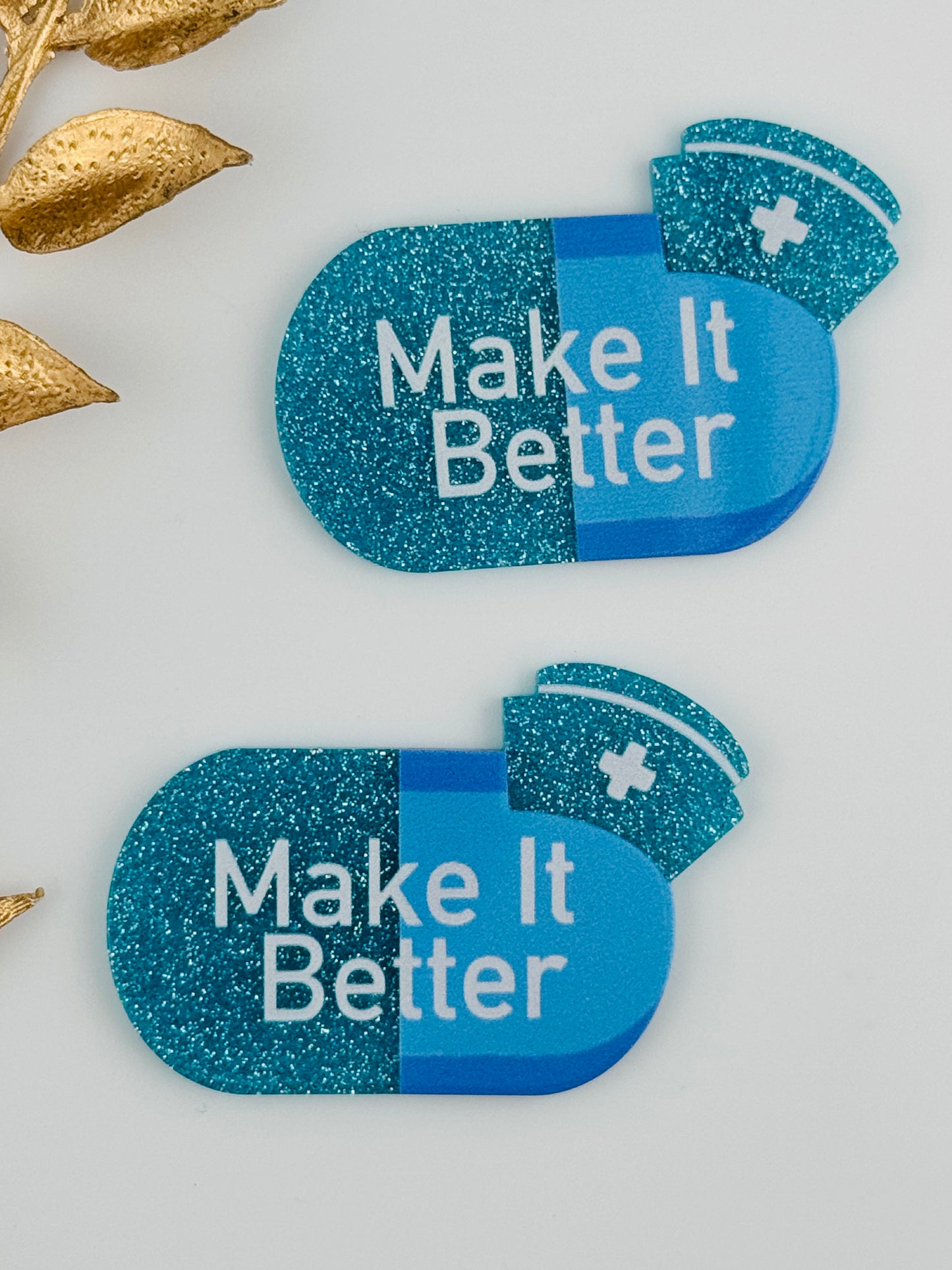 Glitter Acrylic Flatback ~ 1023N ~ Make It Better