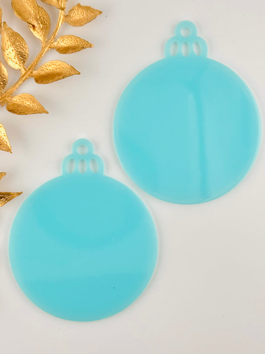 Acrylic Ornament Blank ~ Icy Mint Solid Round