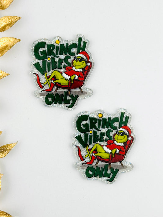 Glitter Acrylic Flatback ~ 160 ~ Vibes Only