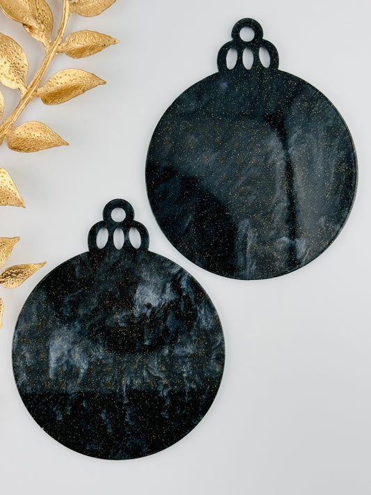 Acrylic Ornament Blank ~ Black Haze Round