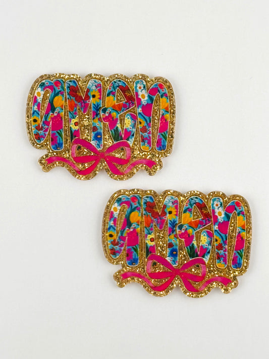 Glitter Acrylic Flatback ~ 185 ~ Amen