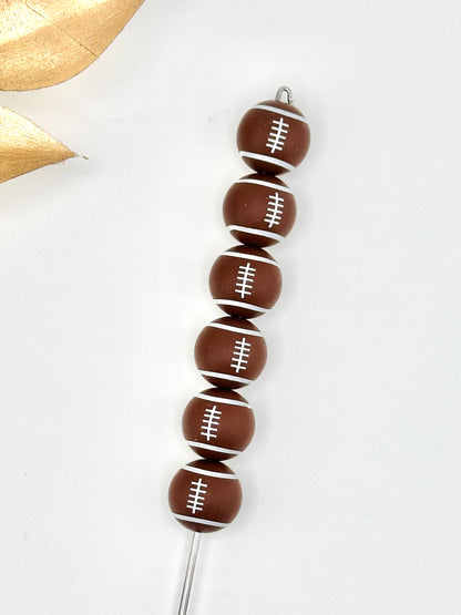 P147 Chocolate Brown Football Print