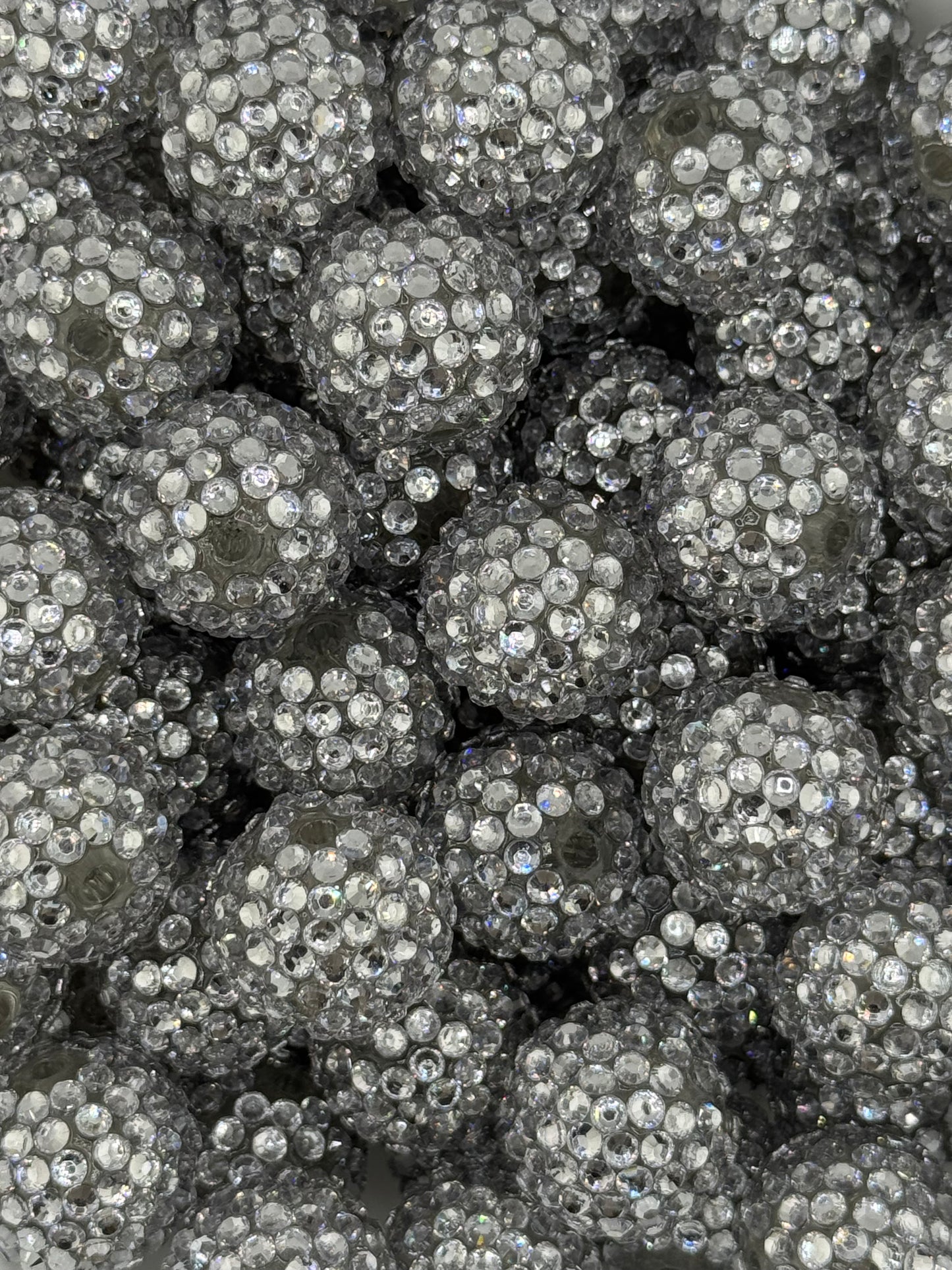 Rhinestone 20mm Acrylic ~ Clear Silver