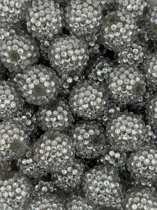 Rhinestone 20mm Acrylic ~ Clear Silver